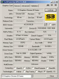 S3 Matrix 128MB PCIeX16 GPU-Z